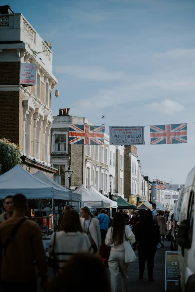 Marché Portobello à Notting Hill, Londres